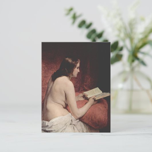Odalisque met boek briefkaart (Staand voorkant)