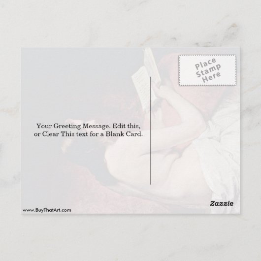 Odalisque met boek van Francesco Hayez Briefkaart (Achterkant)