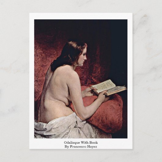 Odalisque met boek van Francesco Hayez Briefkaart (Voorkant)