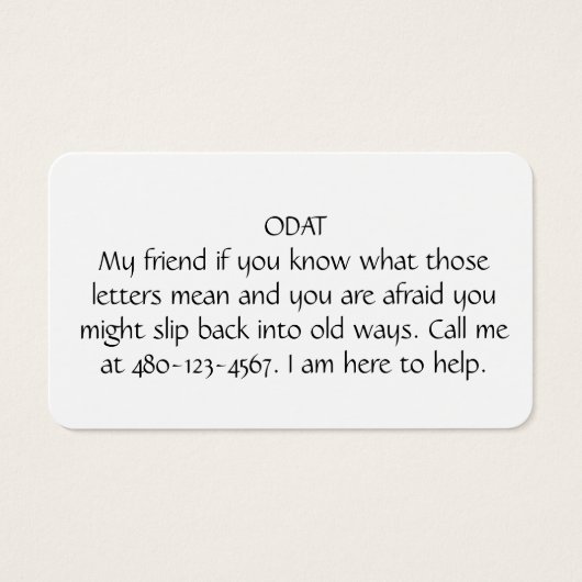 ODAT VISITEKAARTJE (Voorkant)