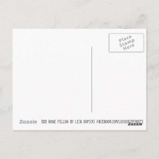 Odd Bone Fellow Fantasy Gothic Skeleton Monster Ar Briefkaart (Achterkant)