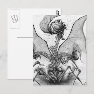 Odd Bone Fellow Fantasy Gothic Skeleton Monster Ar Briefkaart