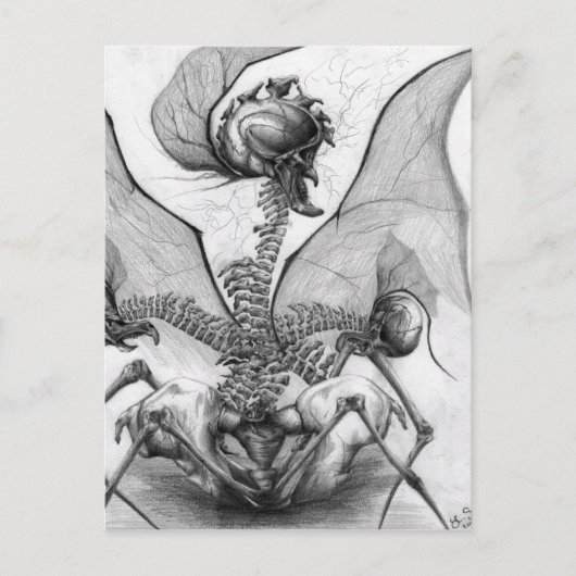 Odd Bone Fellow Fantasy Gothic Skeleton Monster Ar Briefkaart (Voorkant)