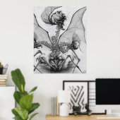 Odd Bone Fellow Horror Monster Art Poster (Thuiskantoor)