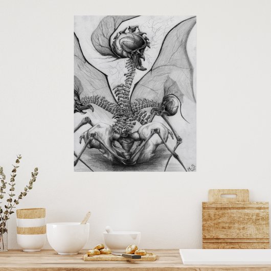 Odd Bone Fellow Horror Monster Art Poster (Keuken)