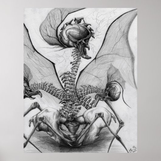 Odd Bone Fellow Horror Monster Art Poster (Voorkant)