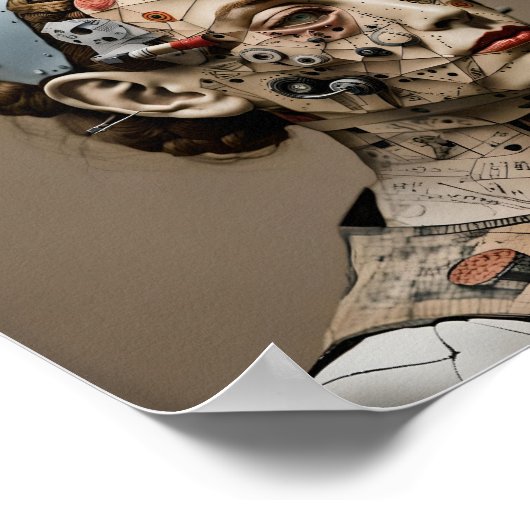 Odd Doll Surrealist AI afbeelding 002 P Poster (Hoek)