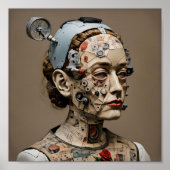 Odd Doll Surrealist AI afbeelding 002 P Poster (Voorkant)