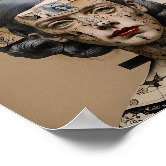 Odd Doll Surrealist AI afbeelding 004 P Poster (Hoek)