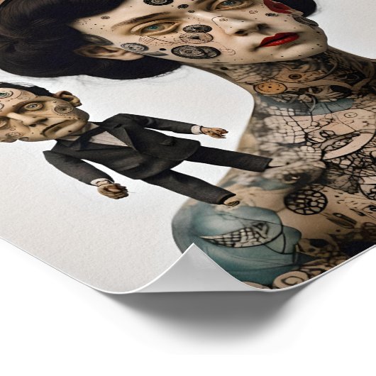 Odd Doll Surrealist AI afbeelding 005 P Poster (Hoek)