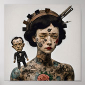 Odd Doll Surrealist AI afbeelding 005 P Poster (Voorkant)