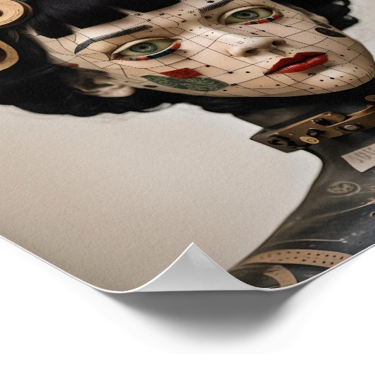 Odd Doll Surrealist AI afbeelding 006 P Poster (Hoek)