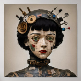 Odd Doll Surrealist AI afbeelding 006 P Poster