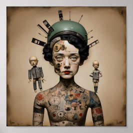 Odd Doll Surrealist AI afbeelding 007 P Poster