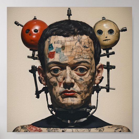 Odd Doll Surrealist AI afbeelding 010 P Poster (Voorkant)