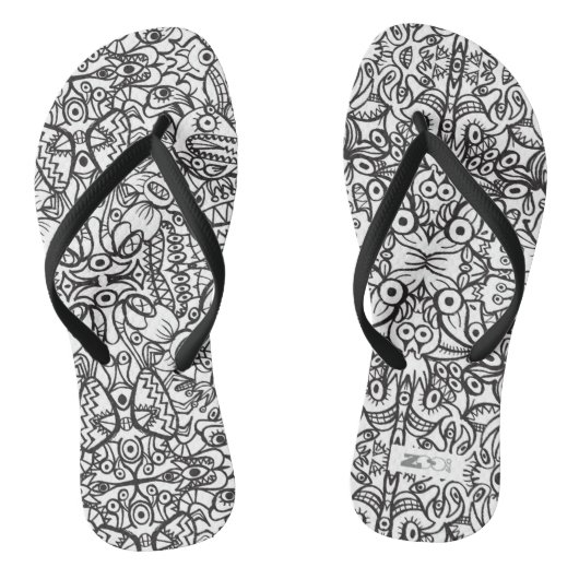 Odd Doodle art-creaties in een waanzinnig patroono Teenslippers (Voetbed)