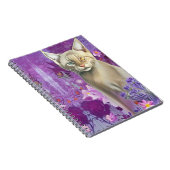 Odd Eyed Siamese Kitten in roze Notitieboek (Rechterzijde)