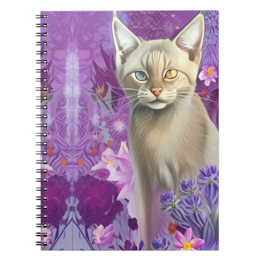 Odd Eyed Siamese Kitten in roze Notitieboek (Voorkant)