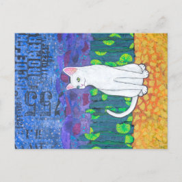 Odd Eyed White Cat Briefkaart