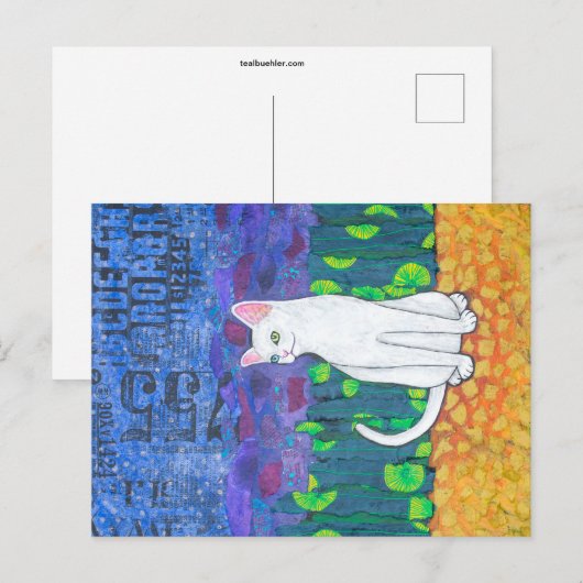 Odd Eyed White Cat Briefkaart (Voorkant / Achterkant)
