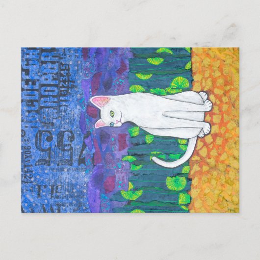 Odd Eyed White Cat Briefkaart (Voorkant)