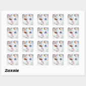 Odd-Eyed White Persian Cat Vierkante Sticker (Vel)