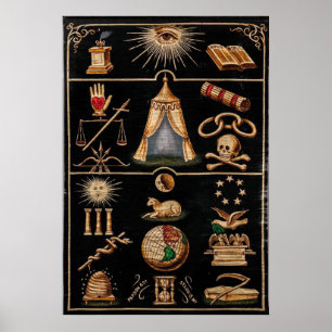 Odd Fellows Emblematic Tracing Board Chart Poster