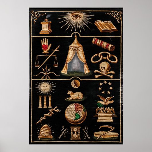 Odd Fellows Emblematic Tracing Board Chart Poster (Voorkant)