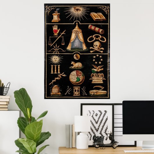 Odd Fellows Emblematic Tracing Board Chart Poster (Thuiskantoor)