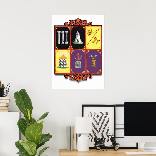 Odd Fellows Encampment Emblematische Grafiek van d Poster (Thuiskantoor)