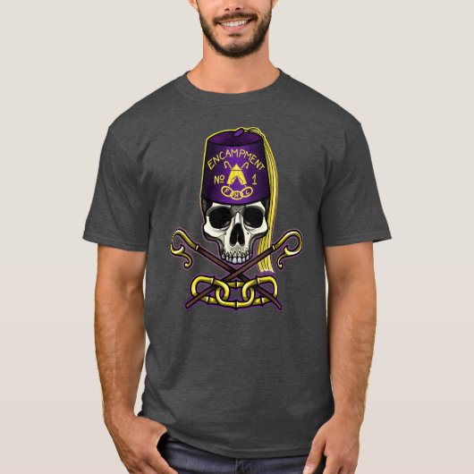 Odd Fellows Encampment Skull en Crossed Crooks T-shirt (Voorkant)