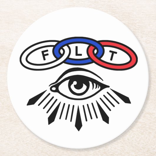 Odd Fellows Eye en Links Ronde Kartonnen Onderzetter (Voorkant)