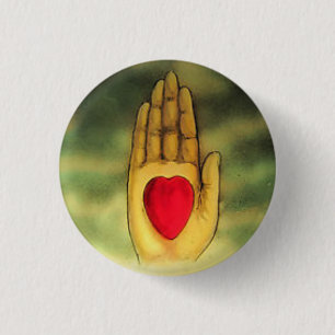 Odd Fellows Heart in hand Button