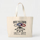 Odd Fellows Links en Eye 200th Jubileum Grote Tote Bag (Voorkant)
