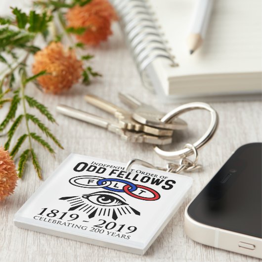 Odd Fellows Links en Eye 200th Jubileum Sleutelhanger (Voorkant Rechts)