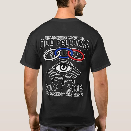 Odd Fellows Links en Eye 200th Jubileum T-shirt (Achterkant)