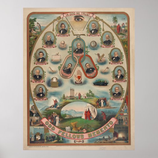 Odd fellows memento [1883] poster (Voorkant)