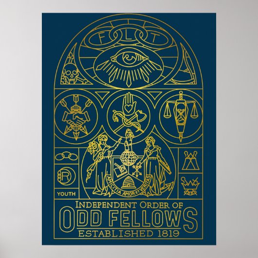 Odd Fellows SGL Mural Monoline Poster (Voorkant)