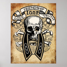 Odd Fellows Skull en Collar Poster