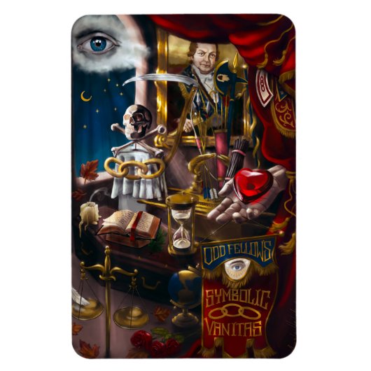 Odd Fellows Symbolische Vanitas Magneet (Verticaal)