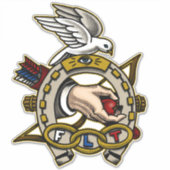 Odd Fellows Tattoo Style Hoefijzer Trivet Sticker (Voorkant)