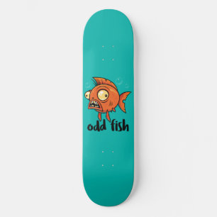 Odd Fish Quirky Funny Oranje Goudvis Cartoon Persoonlijk Skateboard