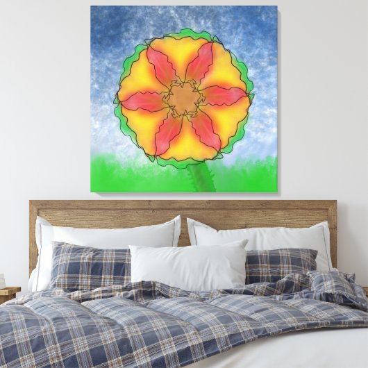 Odd Flower Canvas Afdruk (Insitu (Slaapkamer))