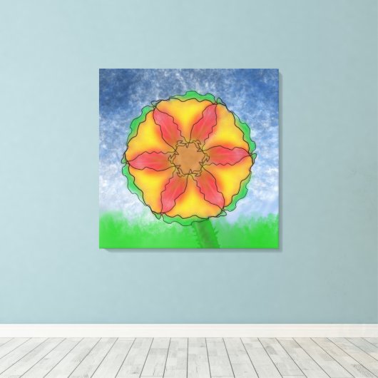 Odd Flower Canvas Afdruk (Insitu (Houten vloer))