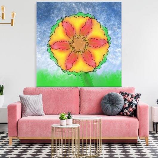 Odd Flower Canvas Afdruk (Insitu (Woonkamer))