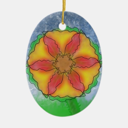 Odd Flower Keramisch Ornament (Voorkant)