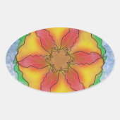 Odd Flower Ovale Sticker (Voorkant)