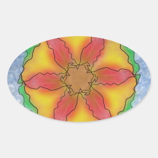 Odd Flower Ovale Sticker (Voorkant)