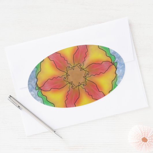 Odd Flower Ovale Sticker (Envelop)