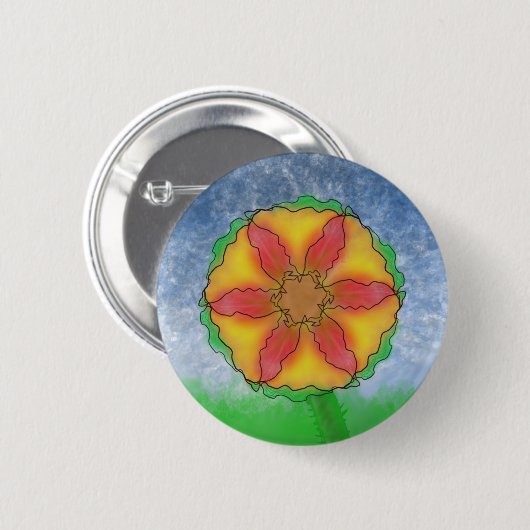 Odd Flower Ronde Button 5,7 Cm (Voorkant /achterkant)